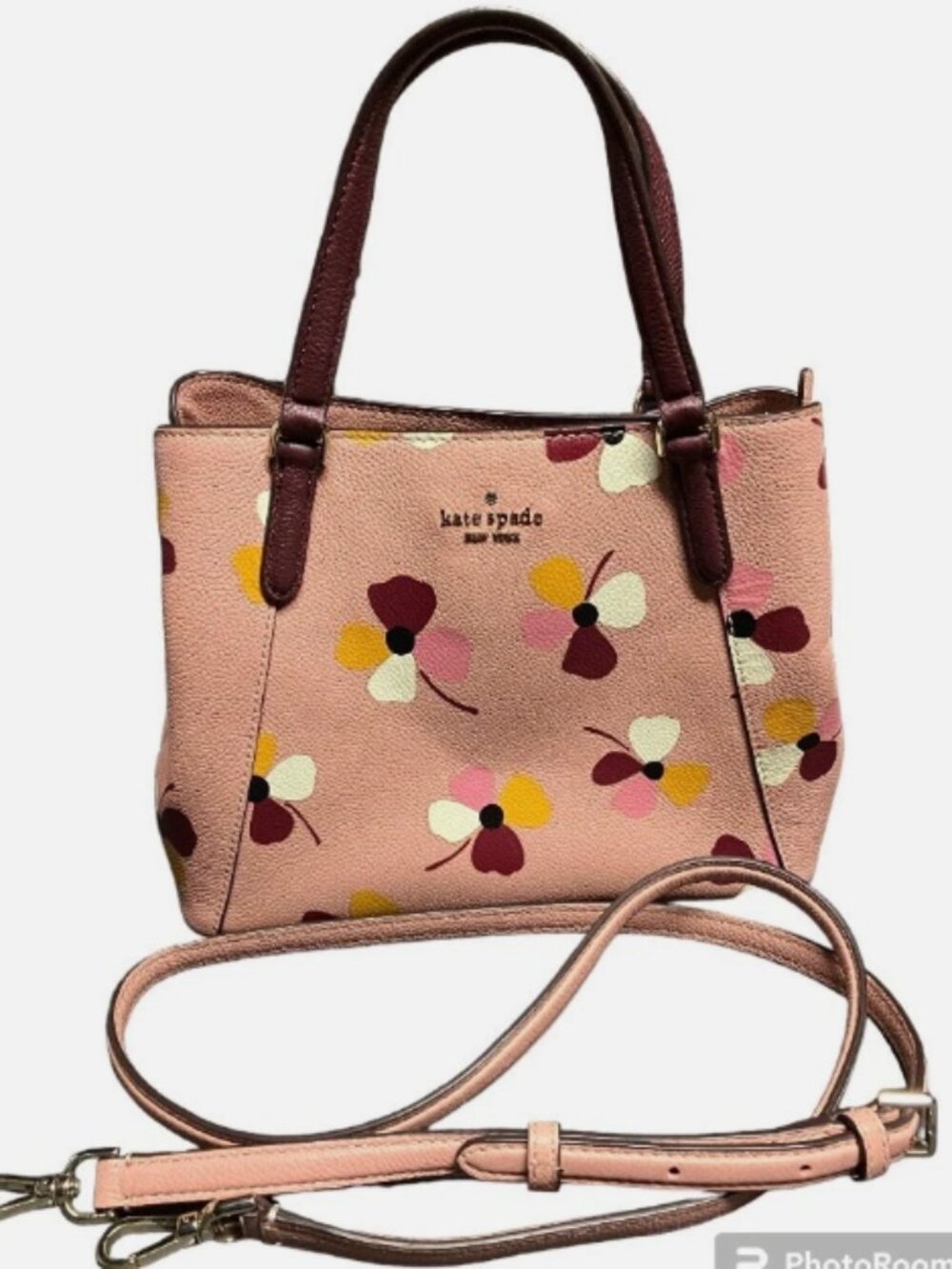 KATE SPADE JACKSON DUST BUDS PINK SATCHEL SHOULDER BAG WITH REMOVABLE STRAP